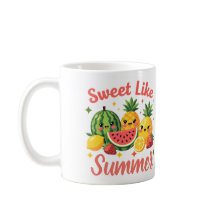 Caneca de Café Amigos Frutas Fofas Como Verão