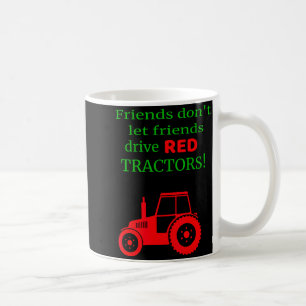 Caneca De Café Amigos não deixam amigos dirigir tratores vermelho