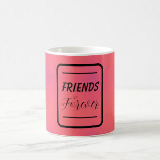 Caneca De Café 'Amigos para sempre' Frase Cor-de-rosa e Púrpura F