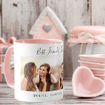 Caneca De Café Amigos para sempre nomes de fotografias<br><div class="desc">Um presente para seu melhor amigo ou amigos para o aniversário,  Natal ou evento especial. Texto preto: Melhores Amigos para sempre,  escrito com um script de estilo com letra de tendência. Personalize e use sua própria foto e nomes. Um fundo branco chic.</div>