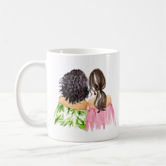 Caneca De Café Amigos para sempre presentes Cabelos pretos e Brun