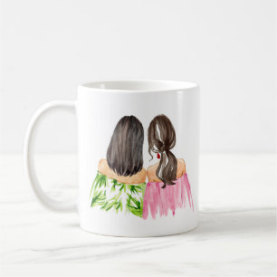 Caneca De Café Amigos para sempre presentes Cabelos pretos e Brun