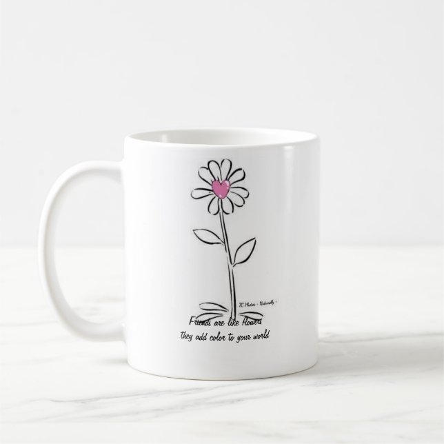 Caneca De Café Amigos são como flores Mug (Esquerda)