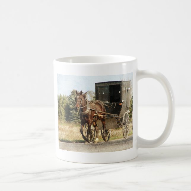 Caneca De Café Amish Horse e Buggy (Direita)