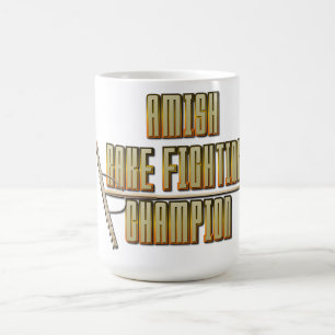 Caneca De Café Amish Rake Fighting Champion
