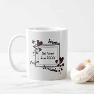 Caneca De Café Amizade Bright Red Heart BFF Melhores Amigos