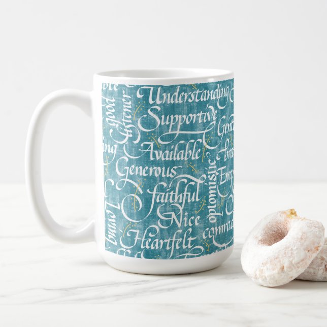 Caneca De Café Amizade Calliografia Bestie (Com Donut)