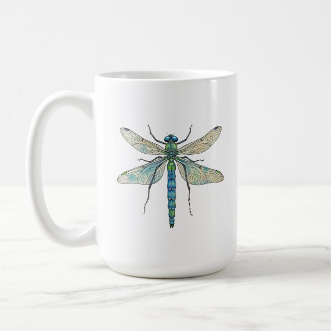 Caneca De Café Amizade de libélula rara bela edificante (Esquerda)