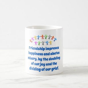 Caneca De Café Amizade melhora a felicidade - citação de amizade
