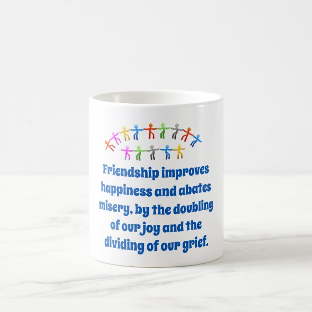 Caneca De Café Amizade melhora a felicidade - citação de amizade (Centro)