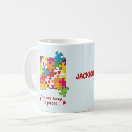 Caneca De Café Amo ao Quebra-cabeça de Aniversário para Pedaços