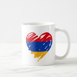 Caneca De Café Amo Armênia - Bandeira armênia Heart