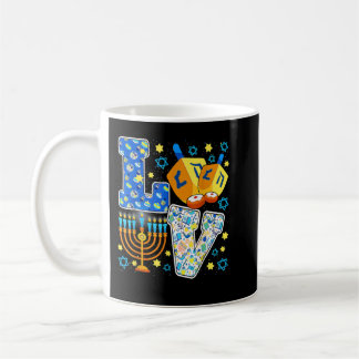 Caneca De Café Amo as Decorações de Chanucá Bonito Dreidel Menora