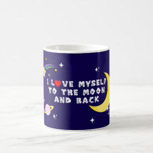 Caneca De Café Amo-me à Lua e à Afirmação Positiva