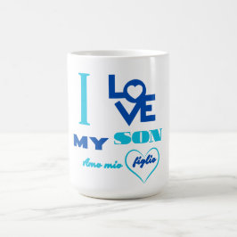 Caneca De Café Amo Meu Filho / Amo meu figlio bilíngue