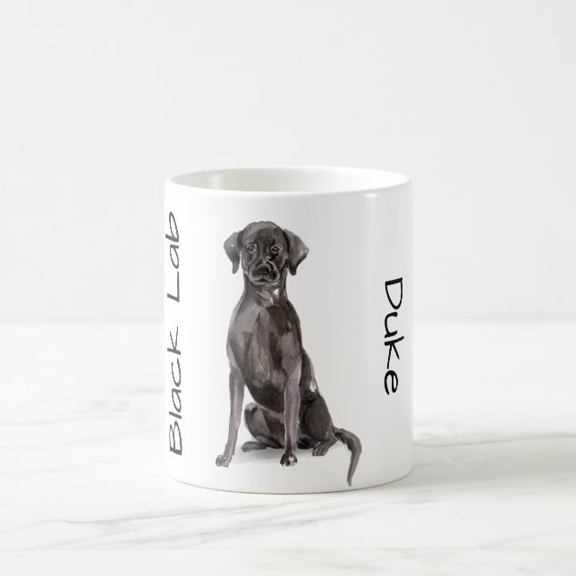 Caneca De Café Amo meu labrador preto (Centro)