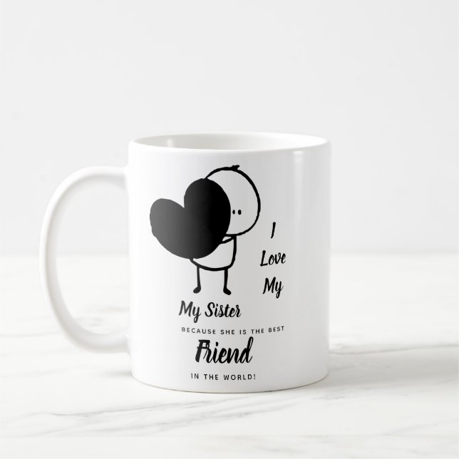 Caneca De Café Amo Minha IRMÃ - O melhor presente personalizado d (Esquerda)