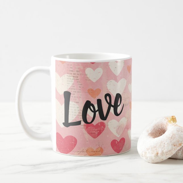 Caneca De Café Amo o Dia dos Namorados (Com Donut)