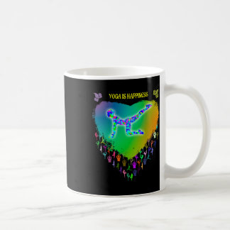 Caneca De Café Amo o Meu Yoga Padrão de Vidro Manchado Colorido d