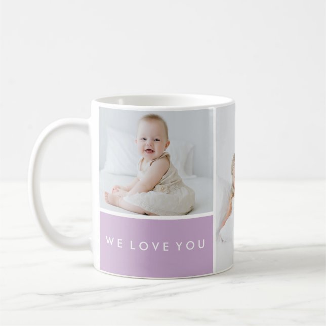 Caneca De Café Amo-Te A Colagem De Fotos (Esquerda)