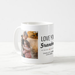 Caneca De Café Amo-Te, Avó, Foto Personalizada De Aniversário