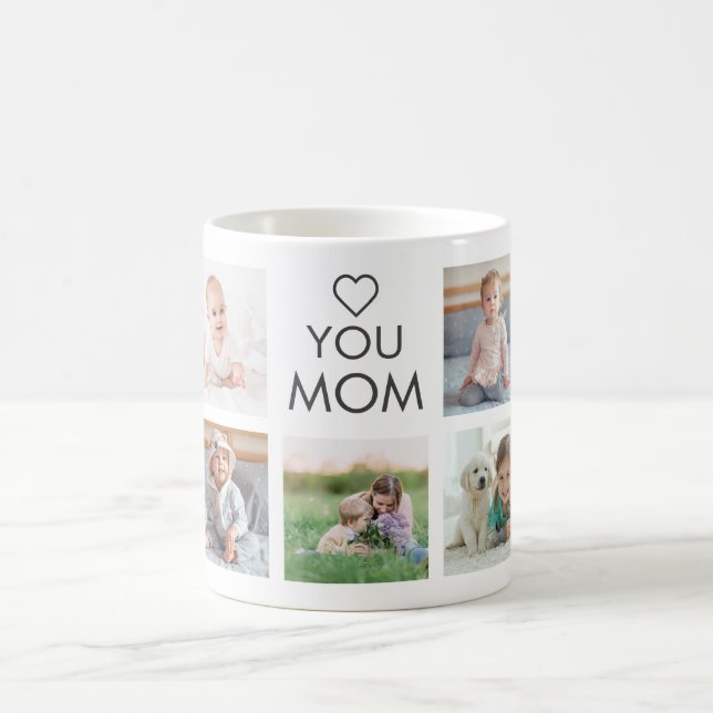 Caneca De Café Amo-Te, Colagem De Fotos Da Família Mãe (Centro)