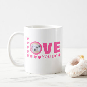 Caneca De Café Amo-Te Mãe, Cachorro Bonito, Foto Rosa
