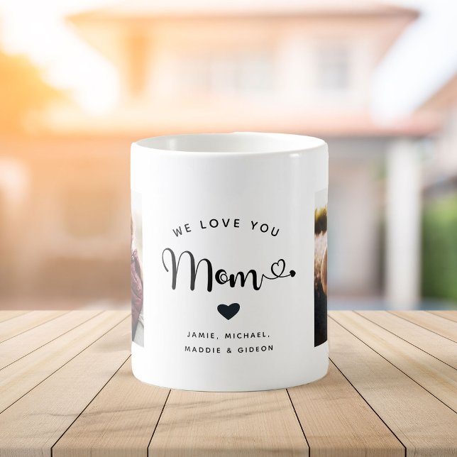 Caneca De Café Amo-te Mãe Corações Personalizadas Duas Fotografia (Criador carregado)