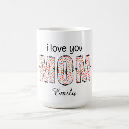 Caneca De Café Amo-Te Mãe Nome Personalizado