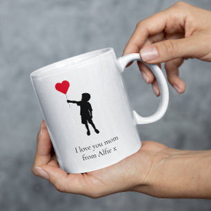Caneca De Café Amo-te mãe simples e minimamente personalizada