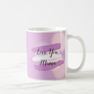 Caneca De Café Amo-te Mama, Púrpura e branca Coffee Mug