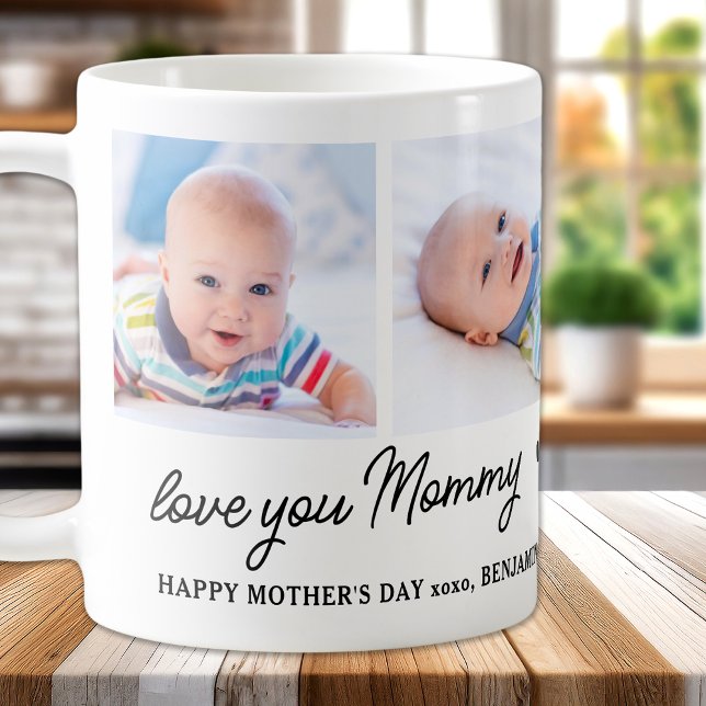 Caneca De Café Amo-Te Mamãe Dia de as mães Personalizado 4 Fotogr (Criador carregado)
