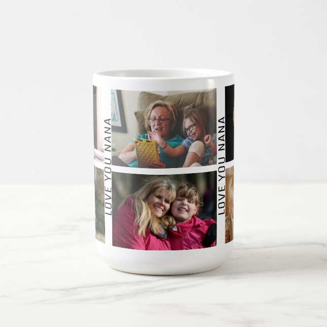 Caneca De Café Amo-Te Nana 6 Foto Da Colagem Personalizada Vovó (Centro)
