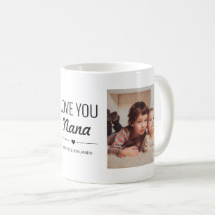 Caneca De Café Amo-Te Nana Birthday Foto Personalizada