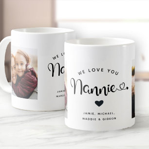 Caneca De Café Amo-te Nannie Hearts Personalizada Duas Fotografia