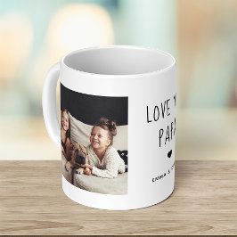 Caneca De Café Amo-Te Papá | Texto manuscrito de duas fotos