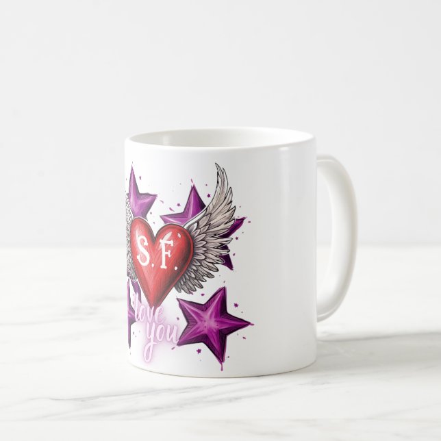 Caneca De Café Amo-te personalizado (Frente Esquerda)