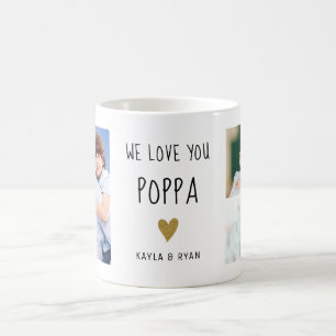 Caneca De Café Amo-Te, Poppa 3 Colagem Fotográfica Vovô