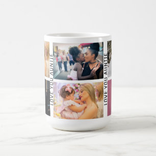 Caneca De Café Amo-Te Tia De Fotografia Personalizada Da Tia De C
