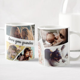 Caneca De Café Amo-Te Vovó Foto Collage Texto Manuscrito