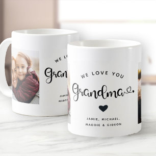 Caneca De Café Amo você, AVÓ, coração Personalizado Duas Foto