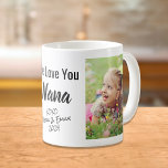Caneca De Café Amo Você Foto Personalizada Nana<br><div class="desc">Celebre a Nana com esta design de fotos personalizada. Você pode adicionar duas fotos de netos, personalizar a expressão para "Eu te amo" ou "Nós te amamos". Você também pode adicionar os nomes dos netos e o ano (se precisar de mais espaço para nomes, elimine o ano ou entre em...</div>