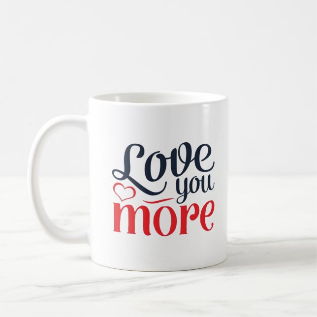 Caneca De Café Amo Você Mais Detalhe Sutil Estilo  (Esquerda)