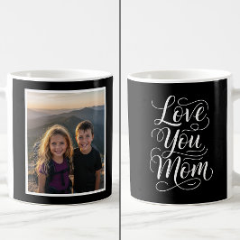 Caneca De Café Amo Você Mamãe 1 Lembrança Foto preto e branco