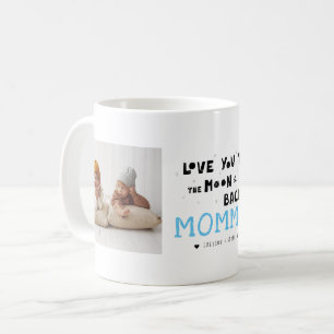 Caneca De Café Amo Você Mamãe   Colagem de Duas Fotos Escrita à M