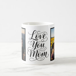 Caneca De Café Amo Você Mamãe Duas Fotos Moderno Branco