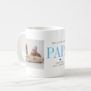Caneca De Café Amo Você Papai   Colagem de Duas Fotos