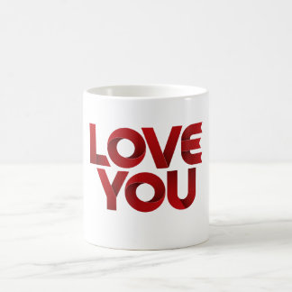 Caneca De Café Amo Você – Tipografia Romântica em Negrito
