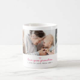 Caneca De Café Amo Você Vovó 3-Foto Colagem & Mensagem Personaliz
