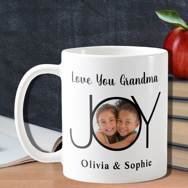 Caneca De Café Amo Você Vovó Foto Personalizada (Criador carregado)